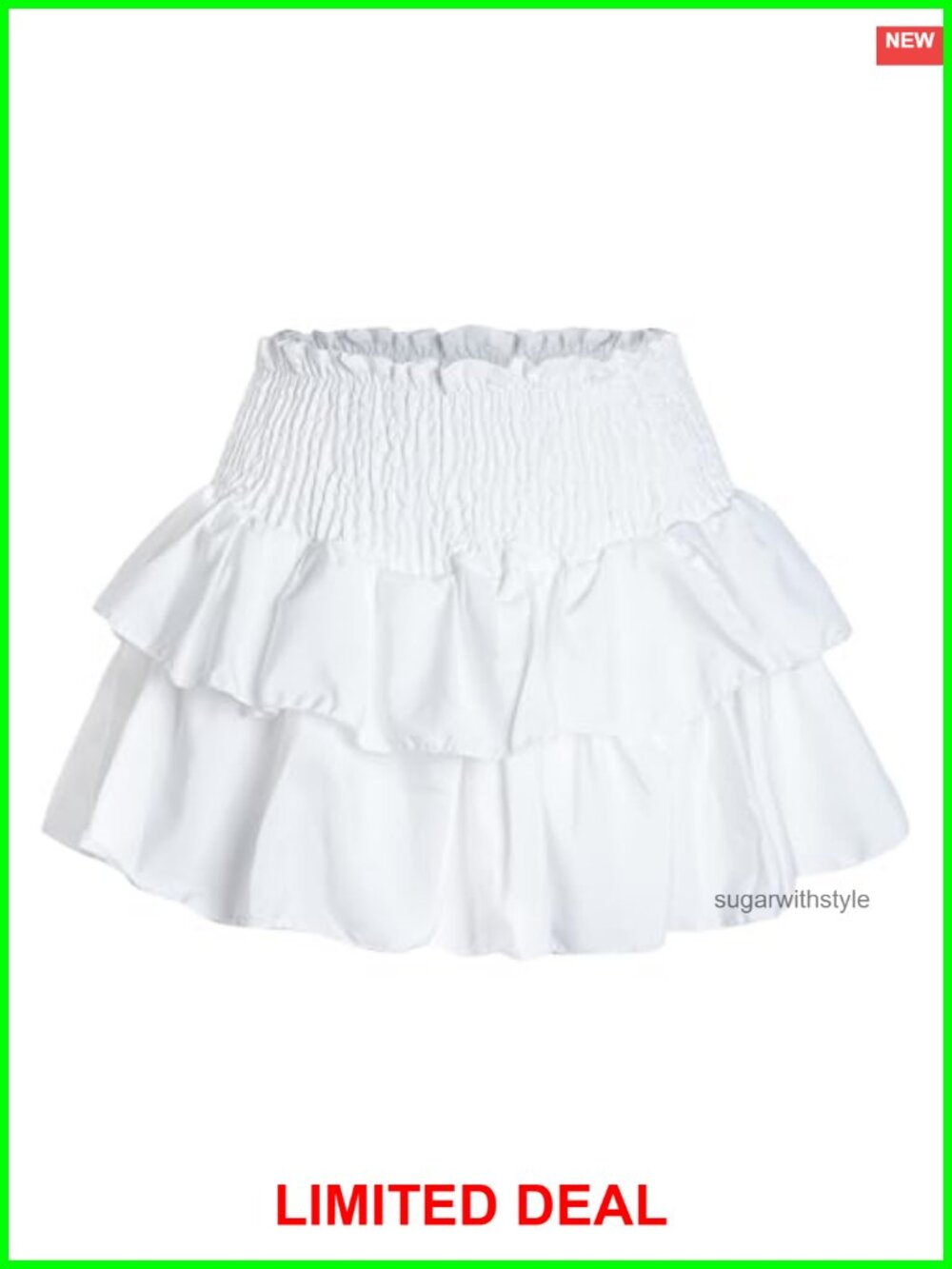 Women's High Waist Ruffle Mini Skirt Layered Pleated Lined